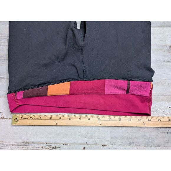 Lululemon Leggings Womens Size 8 Black Pink‎ Astro Cropped 21" - Picture 5 of 7